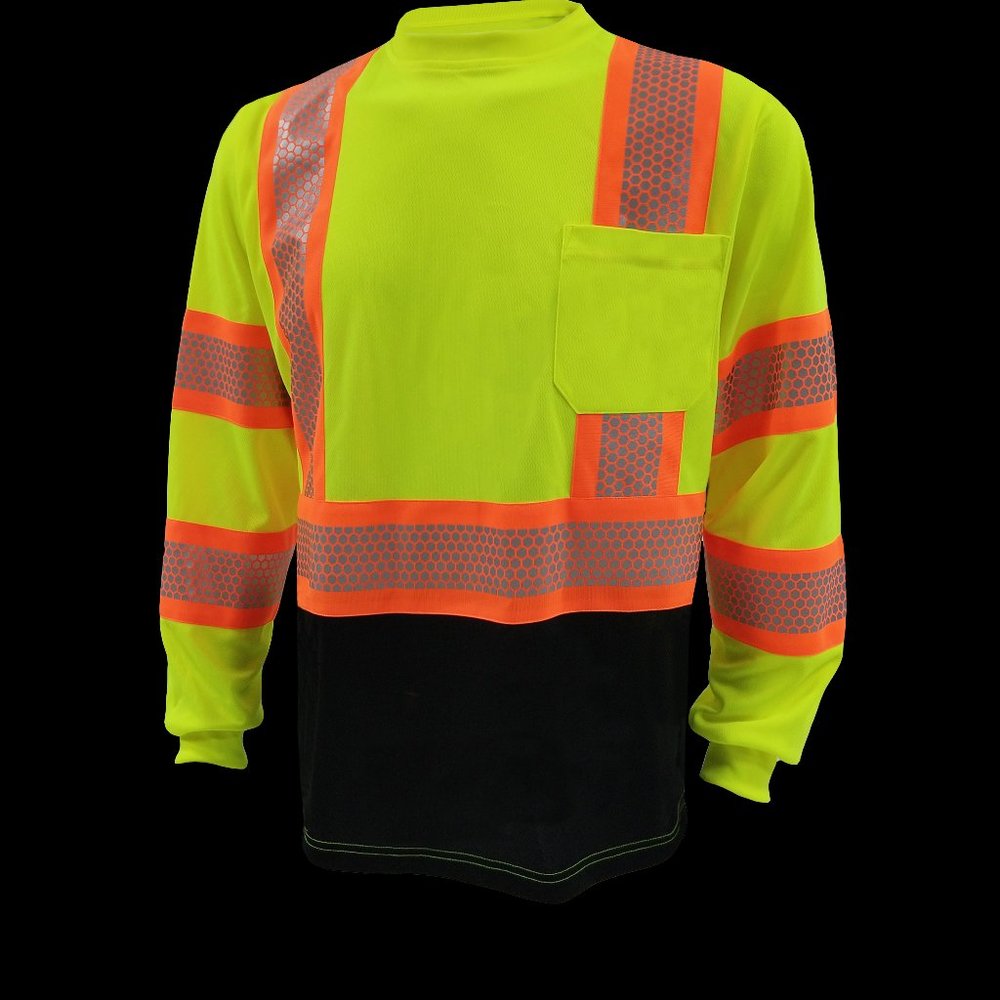 Lime / yellow Class 3 Long Sleeve Safety T Shirt